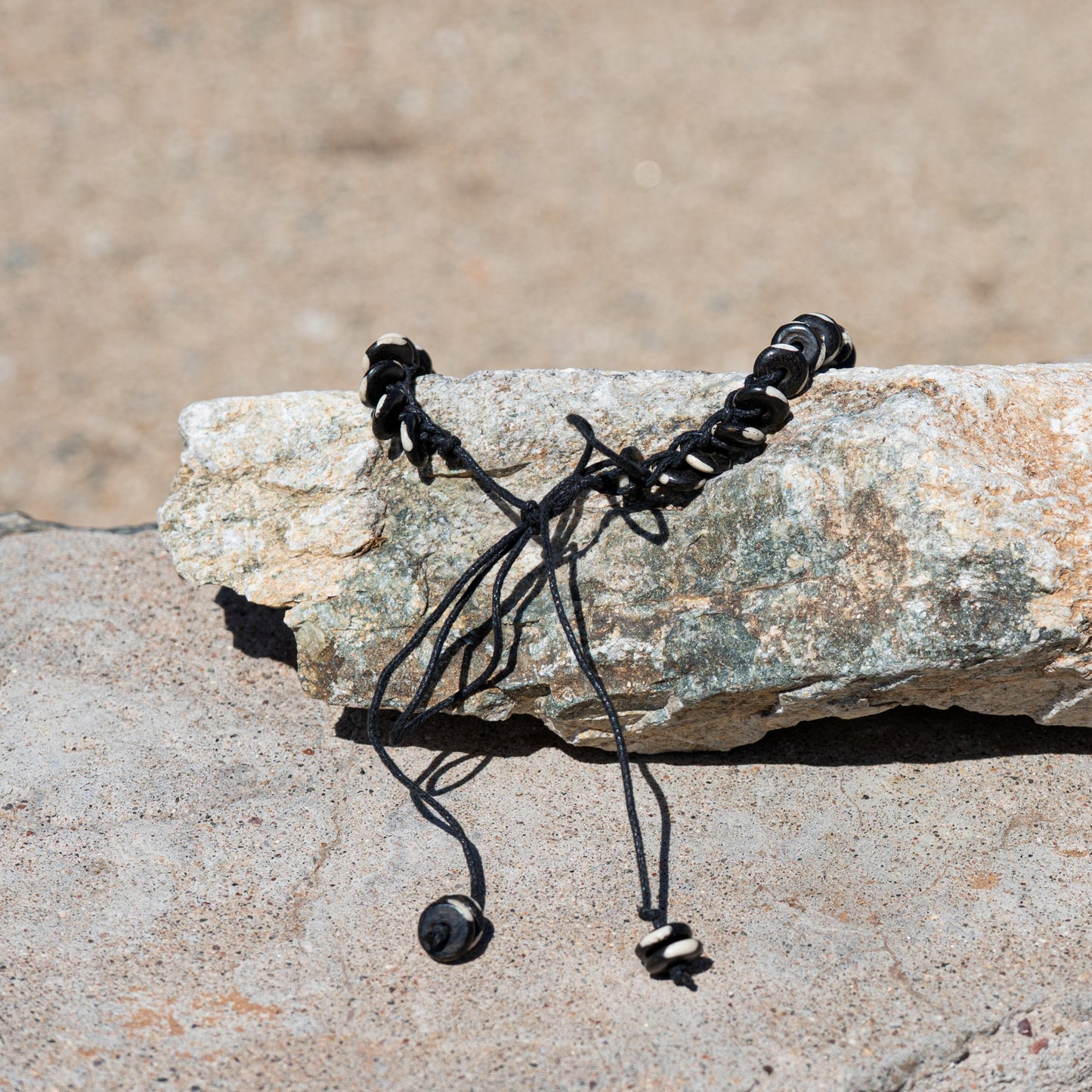 Earthen Cord – Waxed Cotton & Bone Necklace