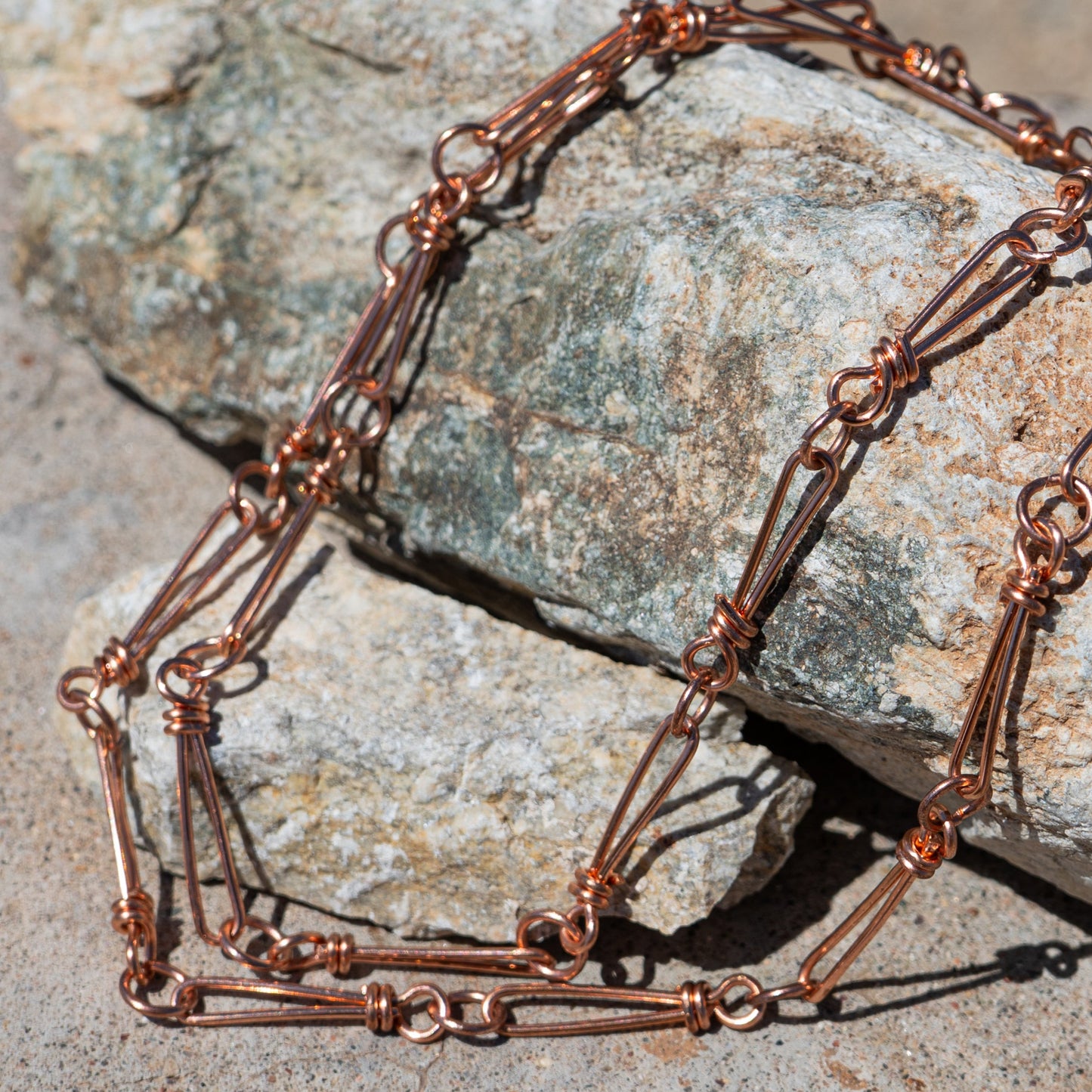 Copper Cascade – Oval Chain Link Necklace