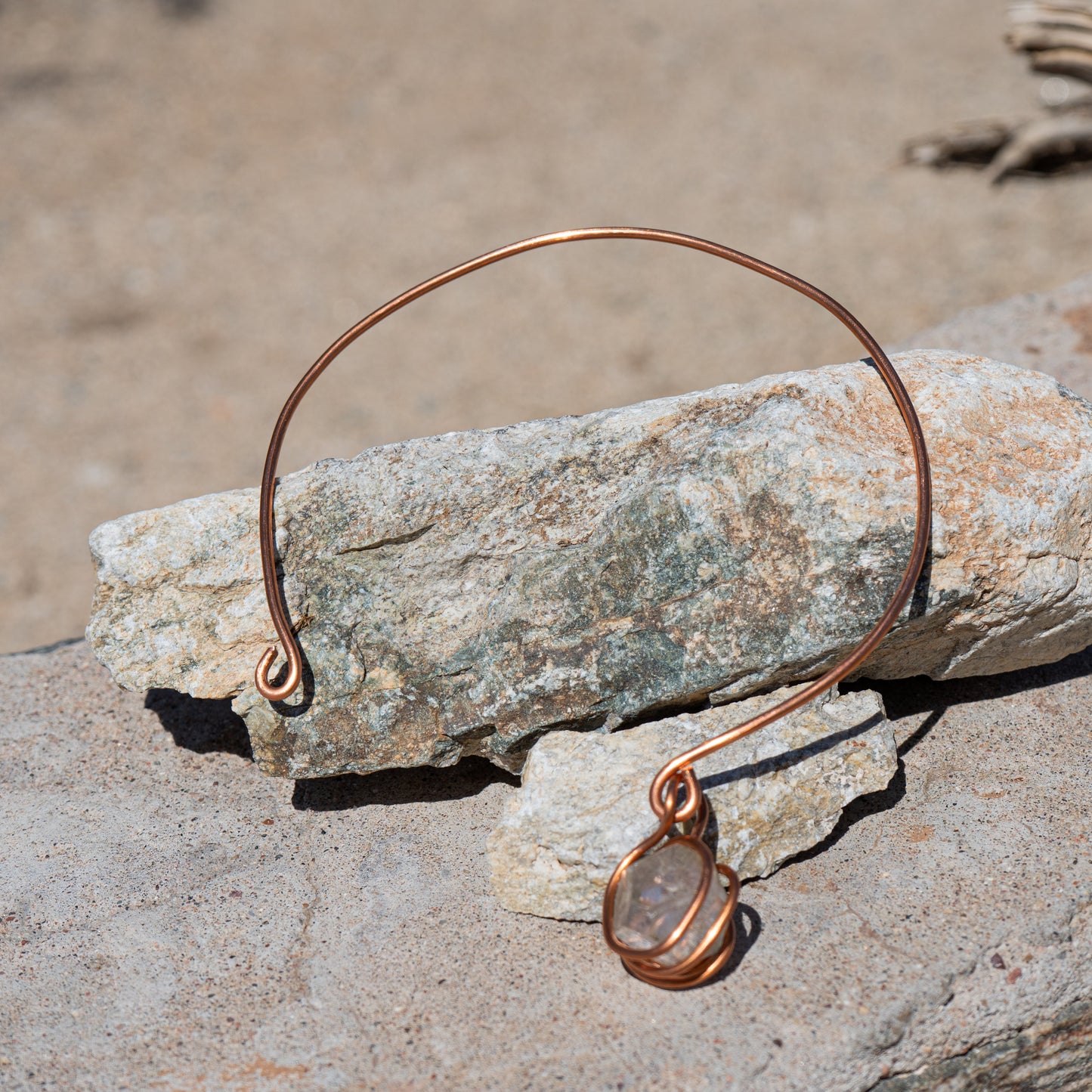 Crystal Radiance – Copper Wire Choker with Apophyllite Pendant