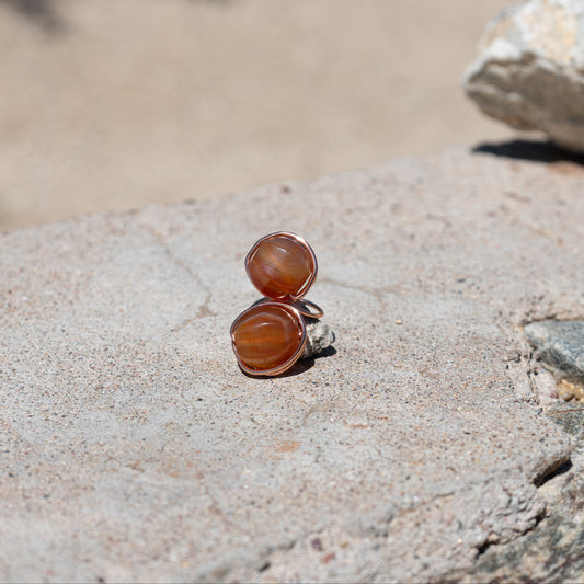 Hexa Glow – Carnelian Hexagon Ring