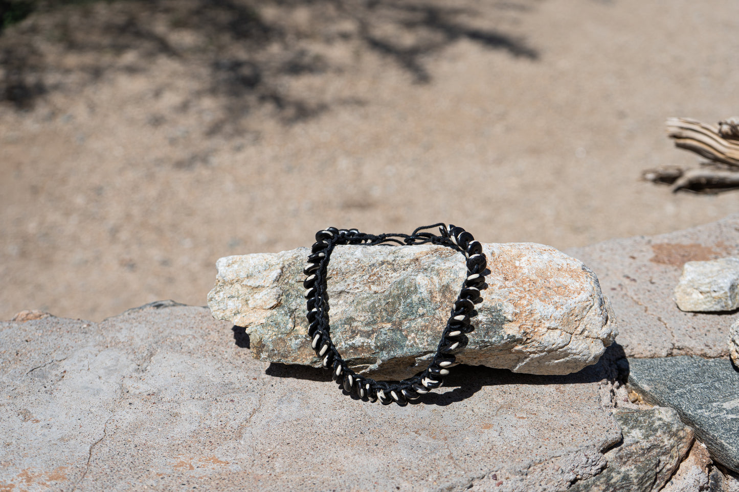Earthen Cord – Waxed Cotton & Bone Necklace