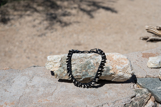Earthen Cord – Waxed Cotton & Bone Necklace