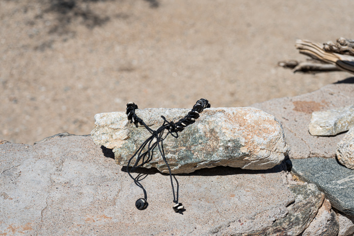 Earthen Cord – Waxed Cotton & Bone Necklace