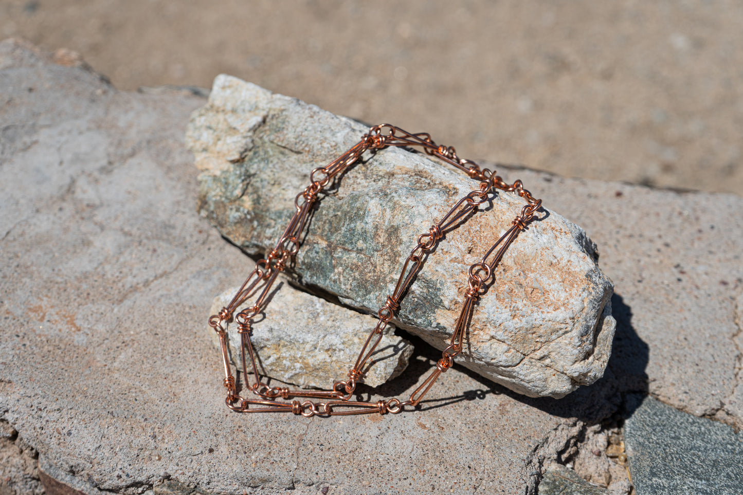 Copper Cascade – Oval Chain Link Necklace