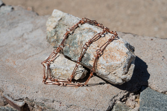 Copper Cascade – Oval Chain Link Necklace