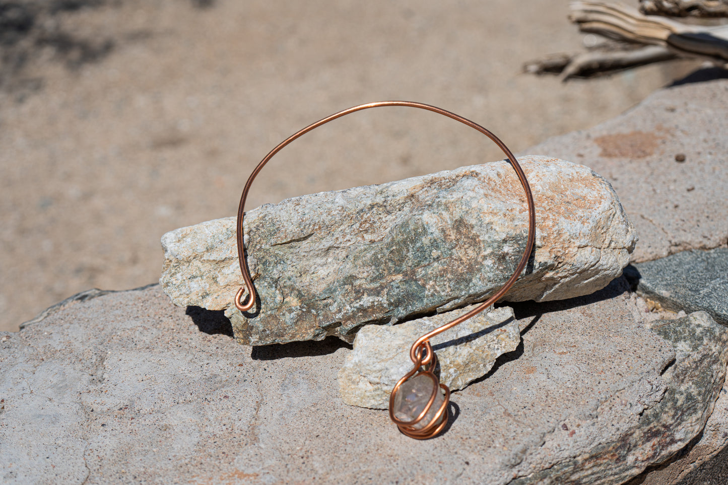 Crystal Radiance – Copper Wire Choker with Apophyllite Pendant