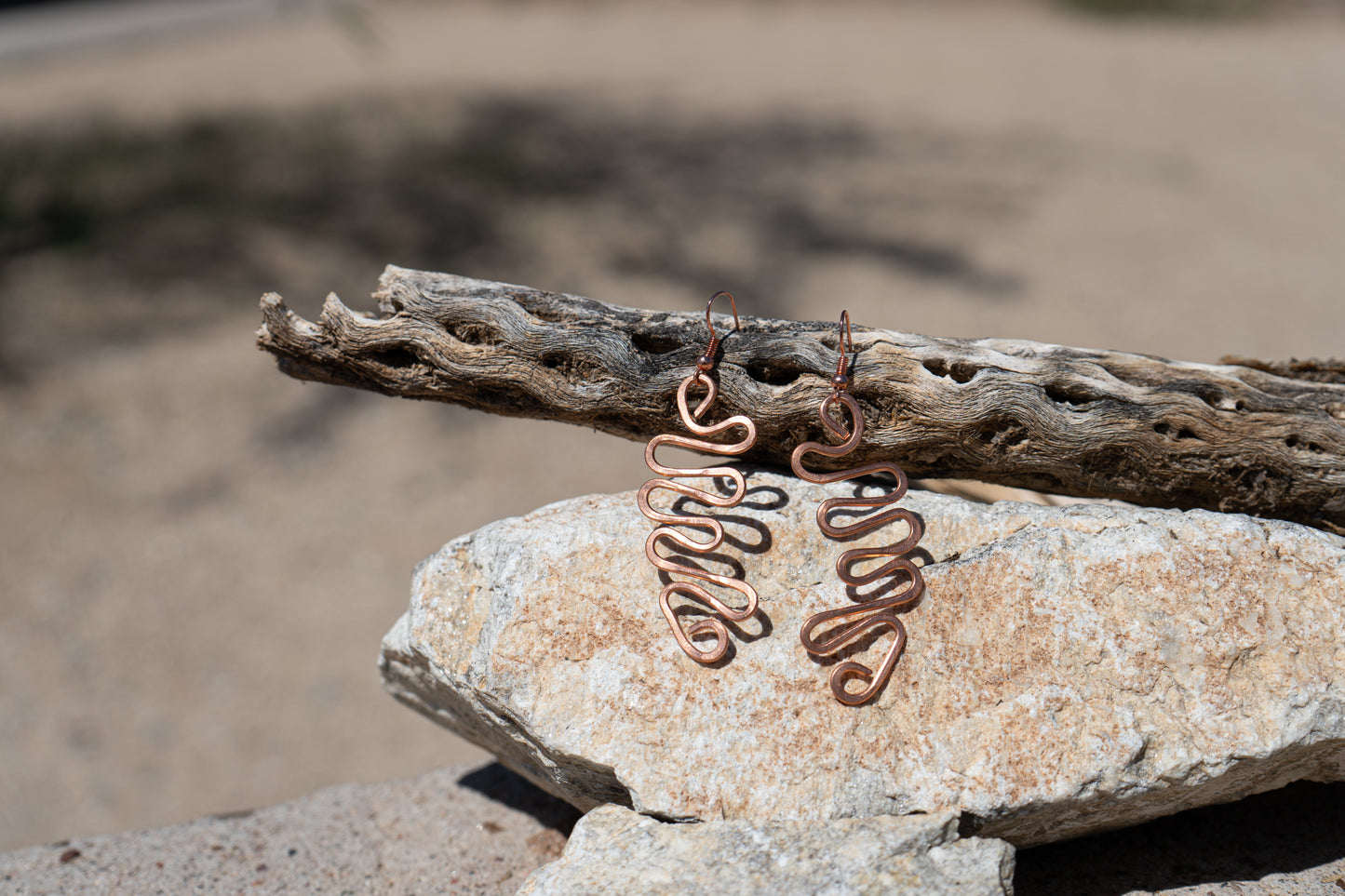 Waveform - Unique Copper Wave Earrings