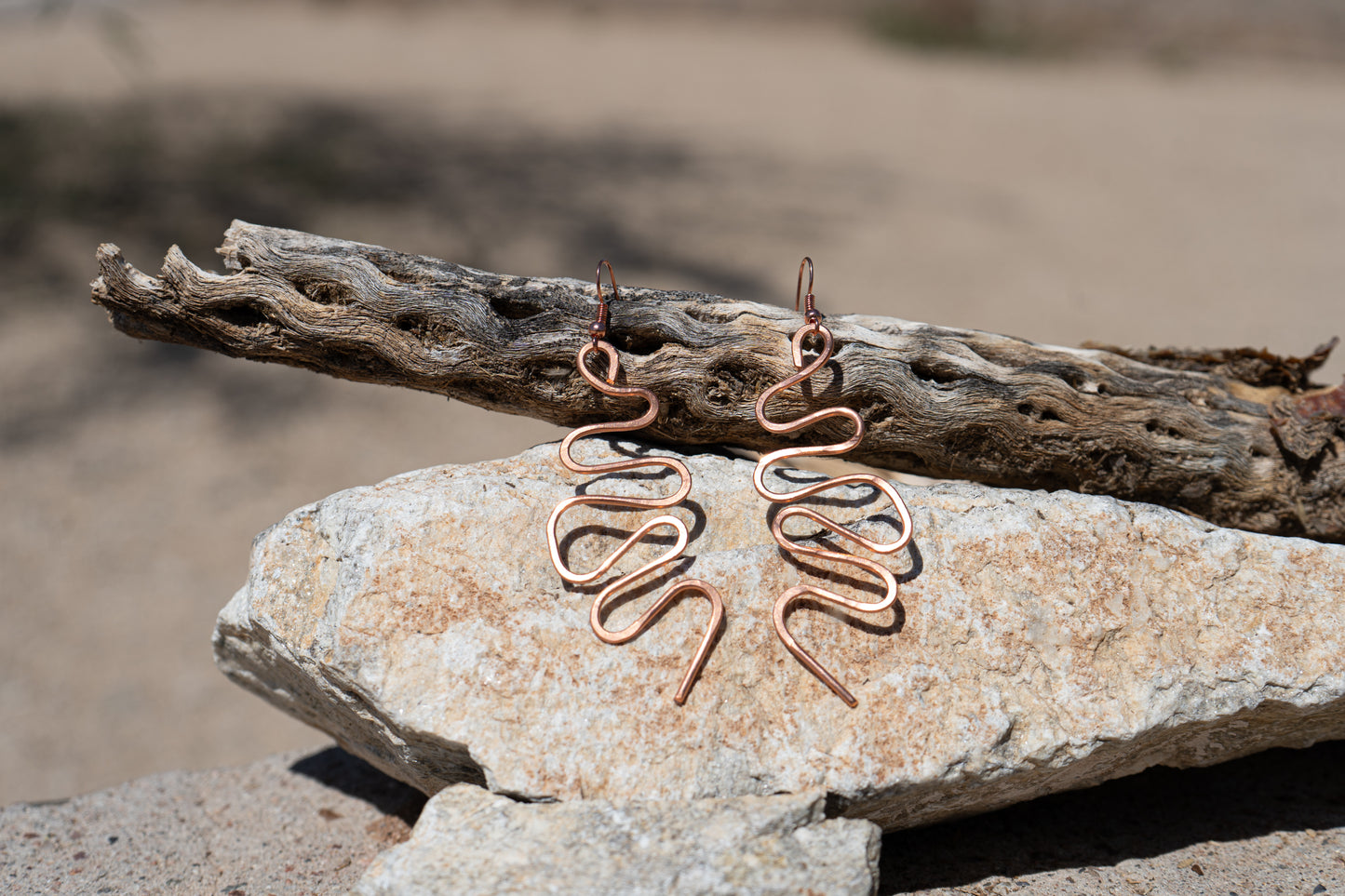 Waveform - Unique Copper Wave Earrings